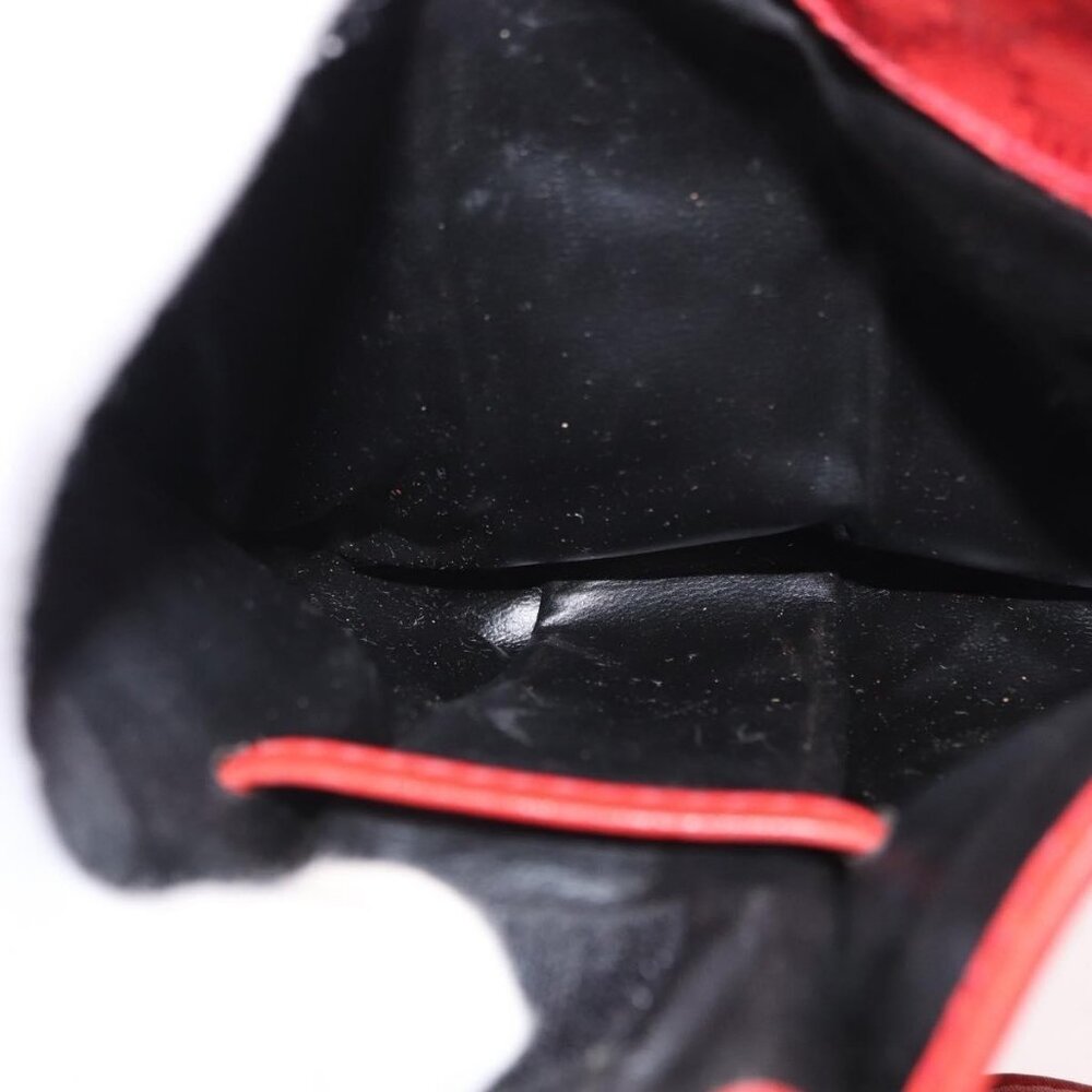 Authentic CELINE Macadam Canvas Shoulder Bag Red Gold - Picture 4 of 16